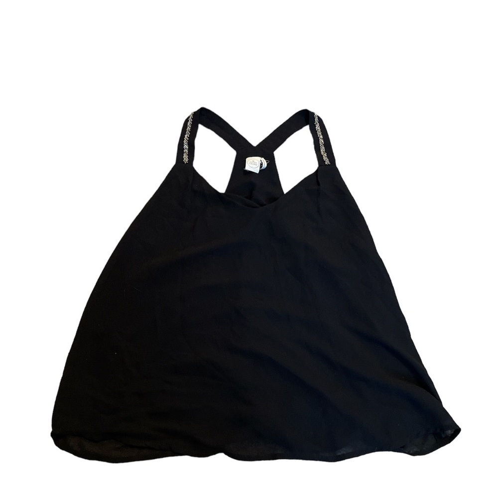 Women Paper Crane black Beaded Tank size L